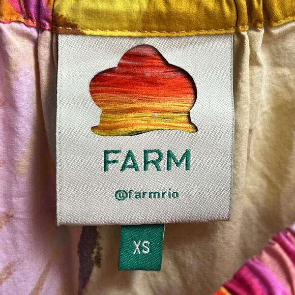 FARM Rio Neon Macaws Puff Sleeve Cotton Maxi Dress Size XS - Picture 6 of 8